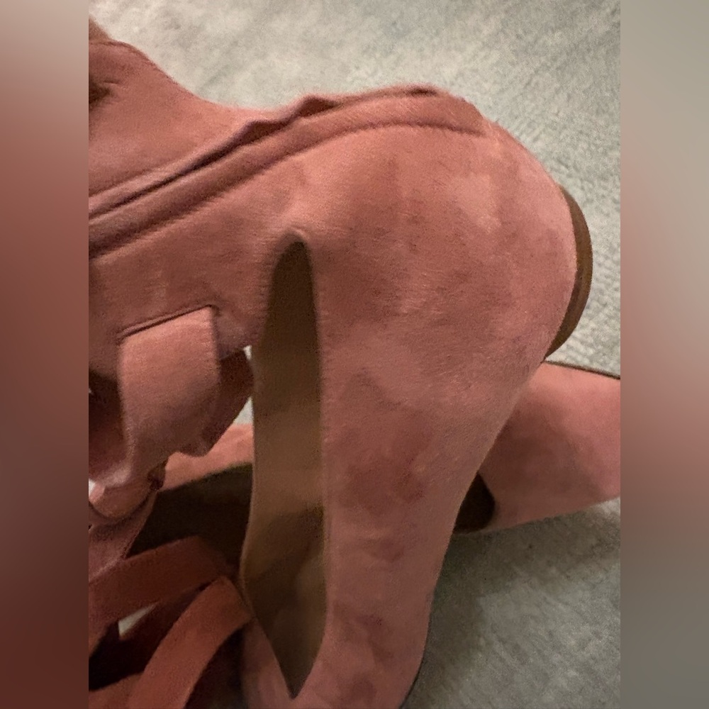 Valentino Dusty Pink Suede Ballet Flats 37.5 - Picture 10 of 15